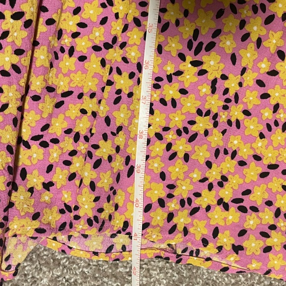 Topshop women's micro ditzy floral maxy dress 10 short sleeve ruffle hem - Picture 8 of 10